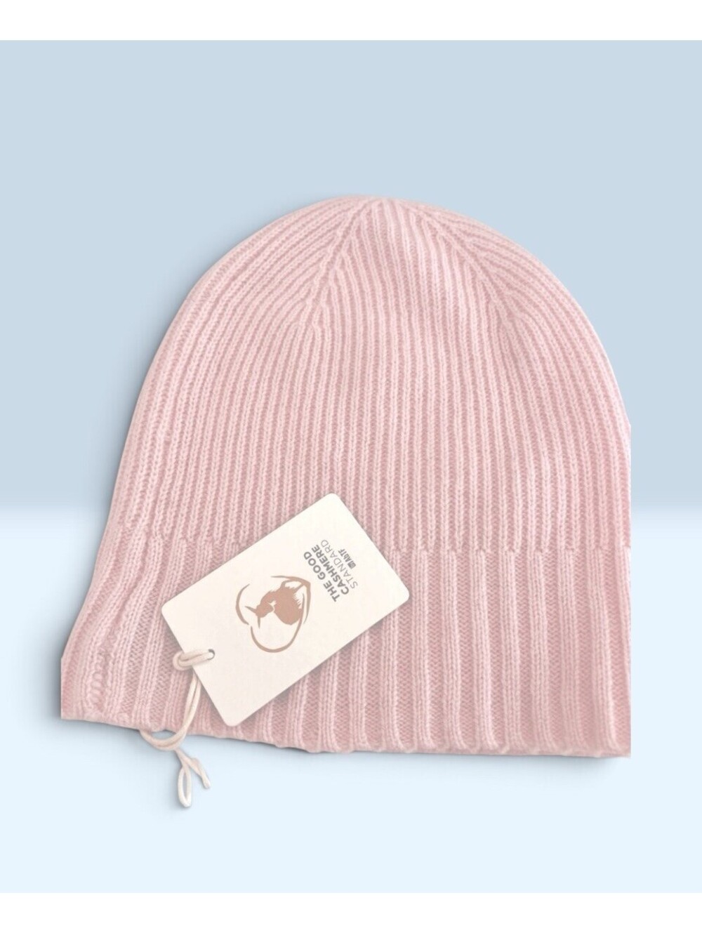 Nordstrom 100% Cashmere Rib Knit Beanie Hat Light Pink One Size Soft Luxury